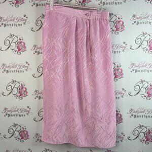 Vintage skirt shiny shimmer abstract line work pattern Pink Women's Skirt